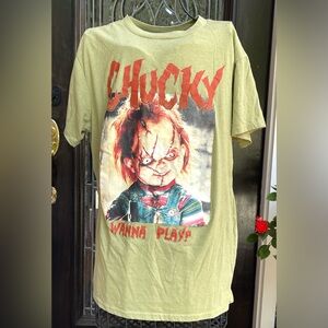 Chucky Wanna Play Horror/Halloween T-Shirt Medium